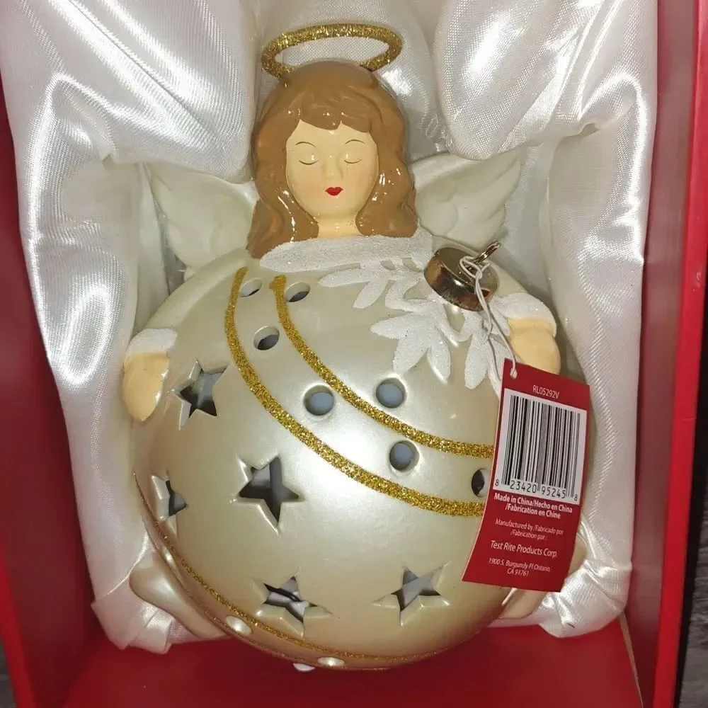 Home Reflections Light Up & Color Change Angel Christmas Ball Ceramic Decor